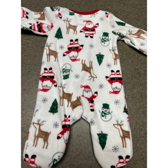 Christmas Carter's NWT Newborn fleece sleeper Santa and reindeer - Picture 5 of 5